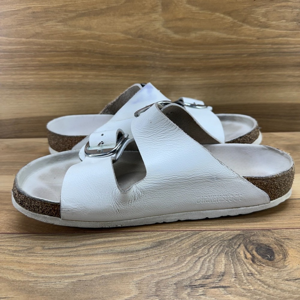 Birkenstock Arizona Big Buckle Cream White Sandals Womens 8 W EU 39 - Picture 6 of 9